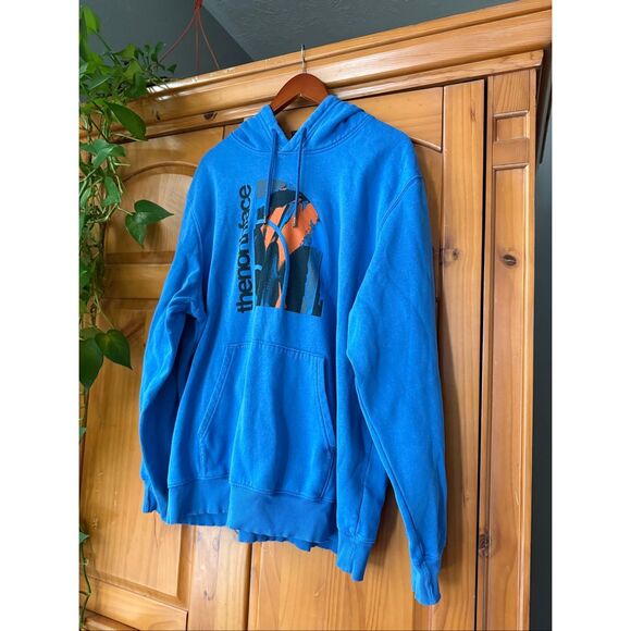 The North Face Men’s XXL Blue Graphic Half Dome Hoodie – Cotton Blend, - Picture 3 of 9